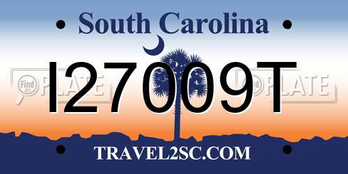 I27009T South Carolina License Plate