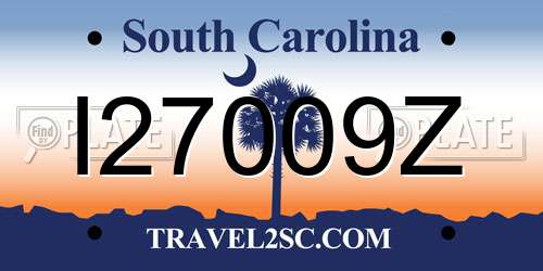 I27009Z South Carolina License Plate