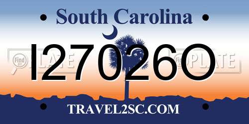 I27026O South Carolina License Plate