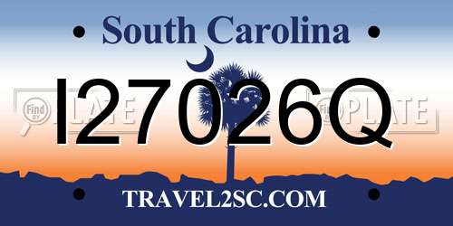 I27026Q South Carolina License Plate