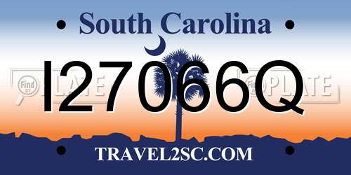 I27066Q South Carolina License Plate
