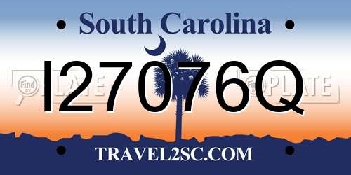 I27076Q South Carolina License Plate