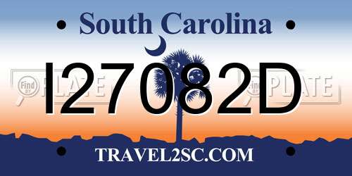 I27082D South Carolina License Plate
