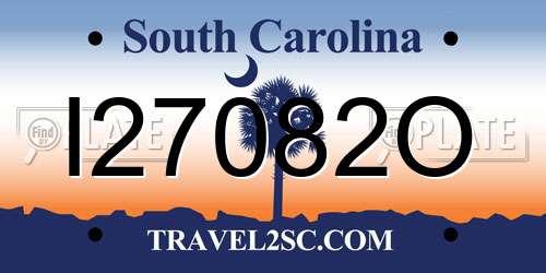 I27082O South Carolina License Plate