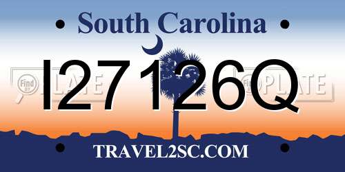 I27126Q South Carolina License Plate