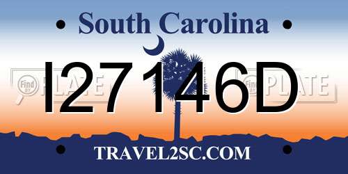 I27146D South Carolina License Plate