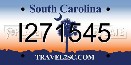 I271545 South Carolina License Plate