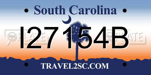 I27154B South Carolina License Plate