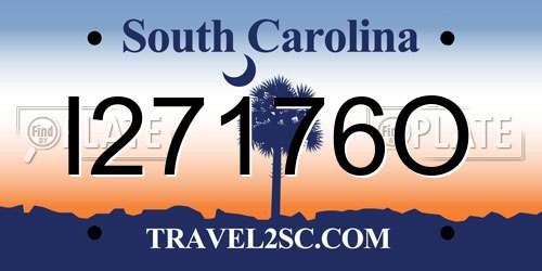 I27176O South Carolina License Plate