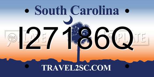 I27186Q South Carolina License Plate
