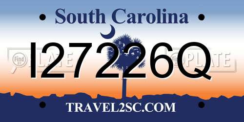 I27226Q South Carolina License Plate