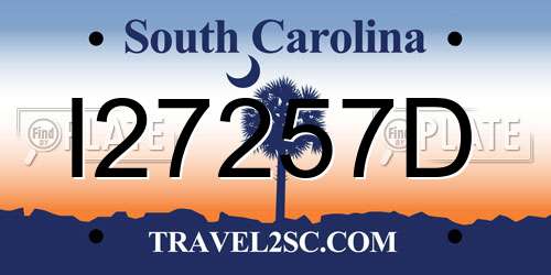 I27257D South Carolina License Plate