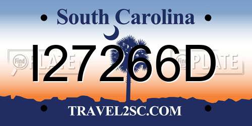 I27266D South Carolina License Plate