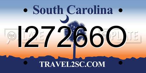 I27266O South Carolina License Plate