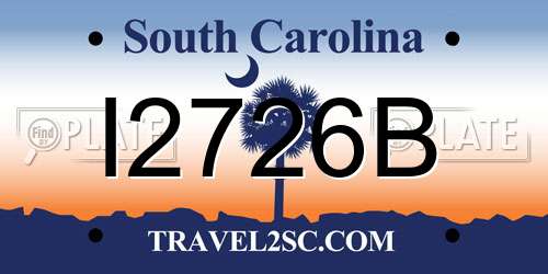I2726B South Carolina License Plate