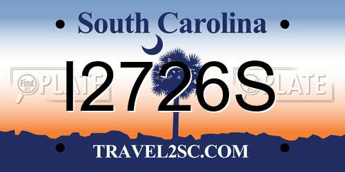 I2726S South Carolina License Plate