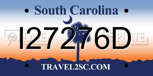 I27276D South Carolina License Plate
