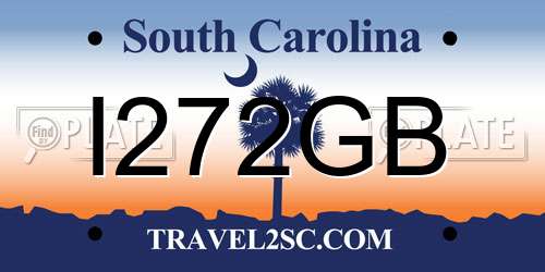 I272GB South Carolina License Plate