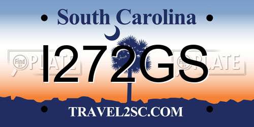 I272GS South Carolina License Plate