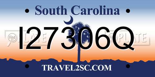 I27306Q South Carolina License Plate