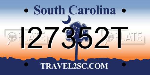 I27352T South Carolina License Plate