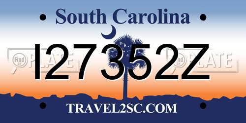 I27352Z South Carolina License Plate