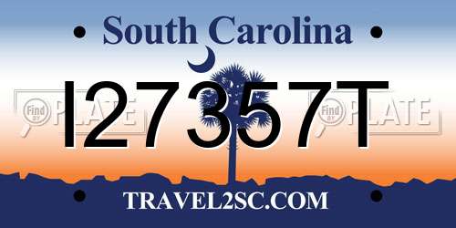 I27357T South Carolina License Plate