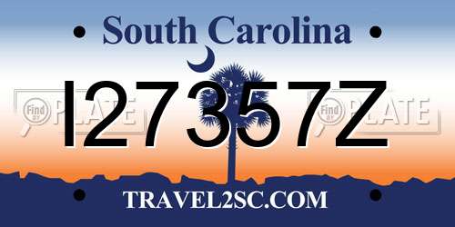 I27357Z South Carolina License Plate
