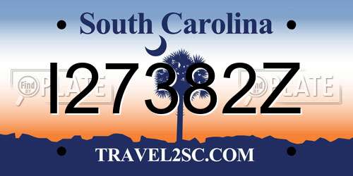 I27382Z South Carolina License Plate
