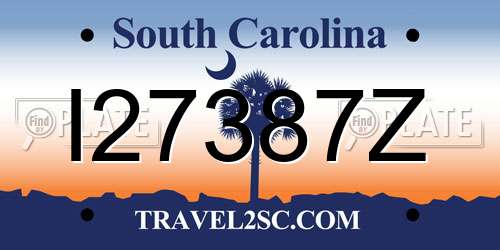 I27387Z South Carolina License Plate