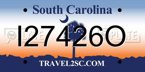 I27426O South Carolina License Plate