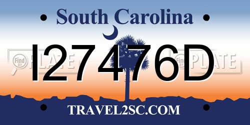 I27476D South Carolina License Plate