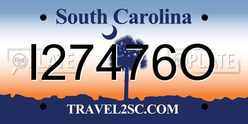 I27476O South Carolina License Plate