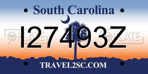 I27493Z South Carolina License Plate