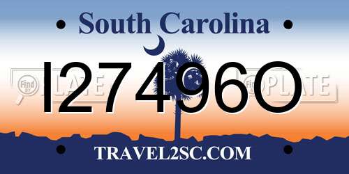 I27496O South Carolina License Plate