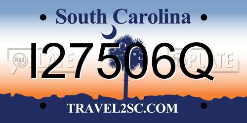 I27506Q South Carolina License Plate