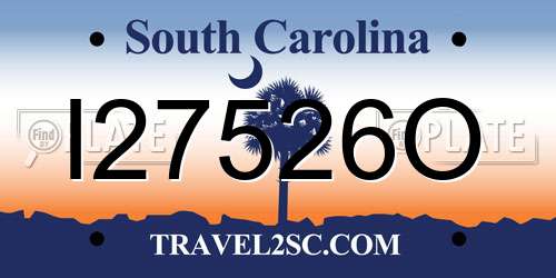 I27526O South Carolina License Plate