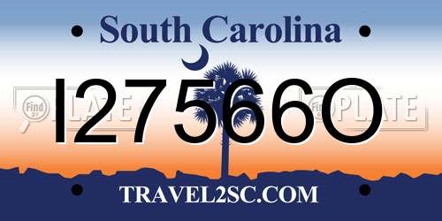 I27566O South Carolina License Plate