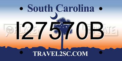 I27570B South Carolina License Plate