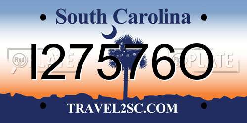 I27576O South Carolina License Plate