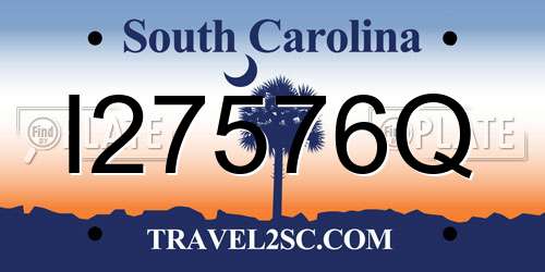 I27576Q South Carolina License Plate