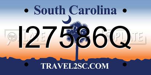 I27586Q South Carolina License Plate