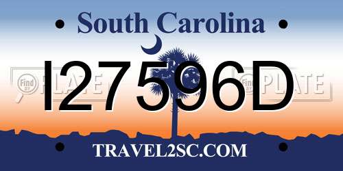 I27596D South Carolina License Plate
