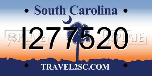 I277520 South Carolina License Plate