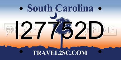 I27752D South Carolina License Plate
