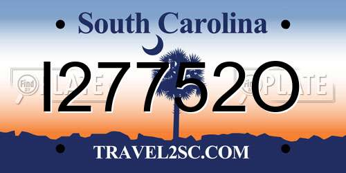 I27752O South Carolina License Plate
