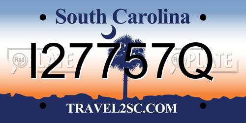 I27757Q South Carolina License Plate