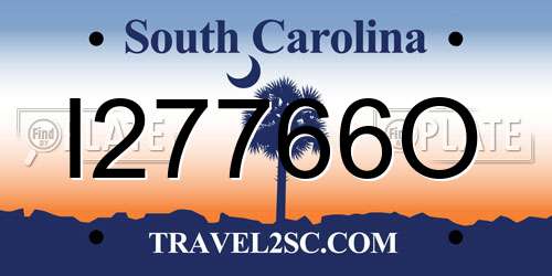 I27766O South Carolina License Plate