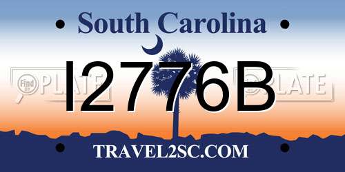I2776B South Carolina License Plate