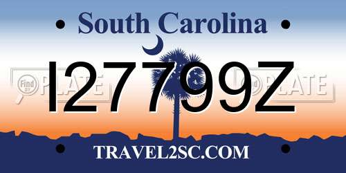 I27799Z South Carolina License Plate